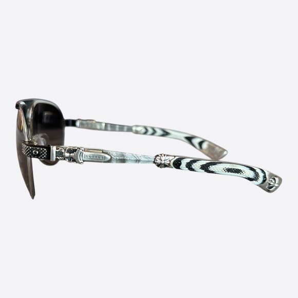 Chrome Hearts Zebra & Silver Blade Hummer Sunglasses - Picture 3 of 5